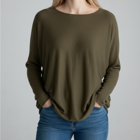 Michael Kors Olive Green Oversized Soft Sweater Size Medium - Picture 1 of 10